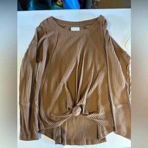 Brown Long Sleeve Women's Top